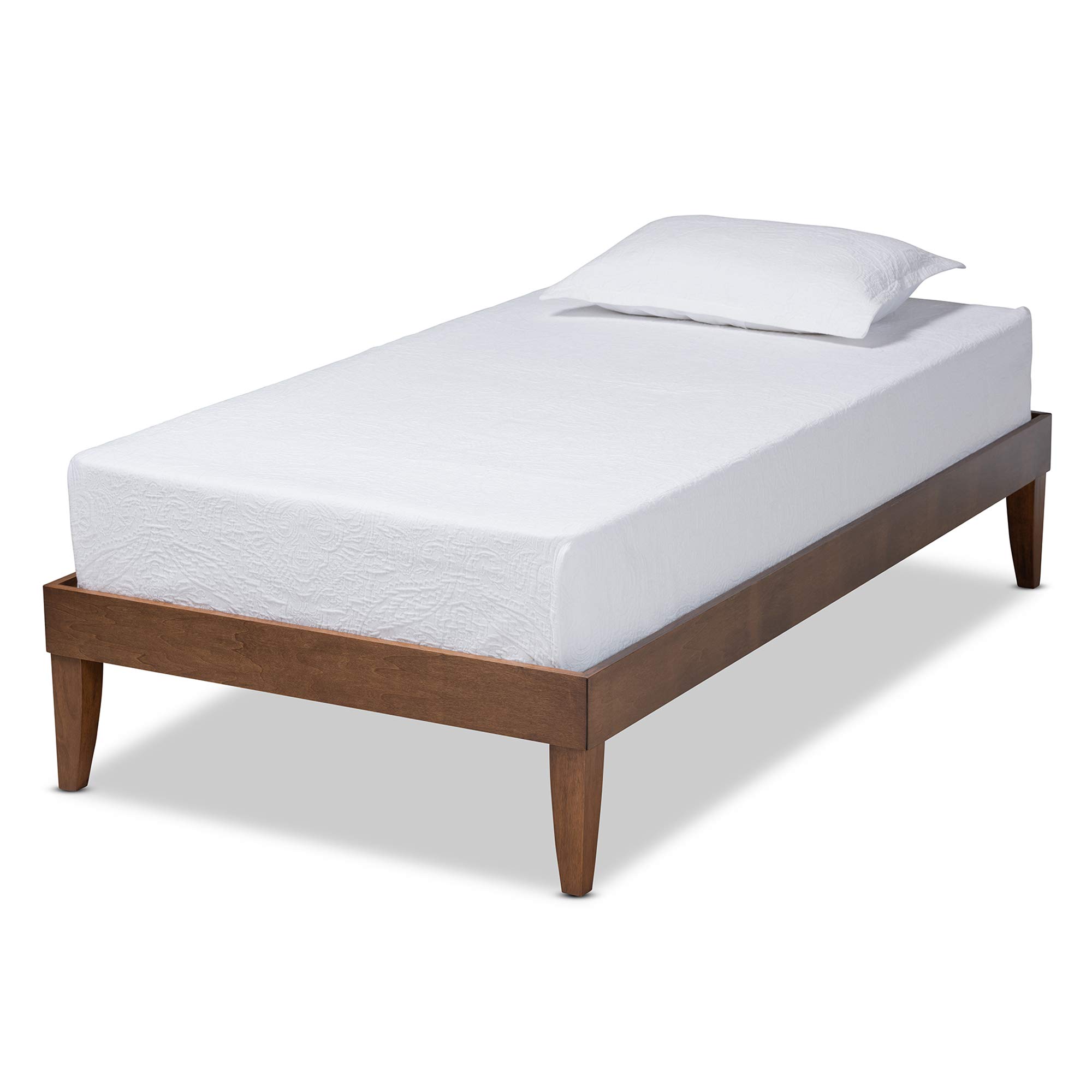 Baxton Studio Modern Single Platform Bed Frame in Brown - Perfect for Small Bedrooms & Studio Apartments