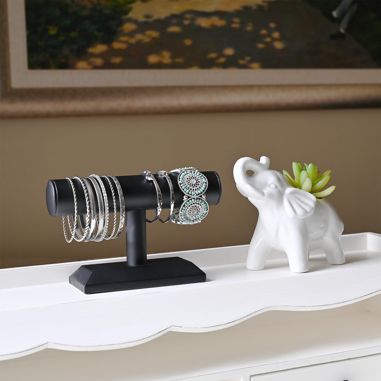 MOOCA PU Leather Jewelry Organizer Stand for Bracelets & Watches - Display & Store