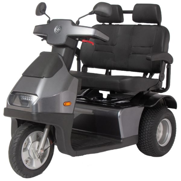 AFIKIM Afiscooter S3 3-Wheel Mobility Scooter with Dual Seat - Lightweight Electric Scooter for Adults & Seniors - Perfect for Shopping, Travel & Outdoor Activities