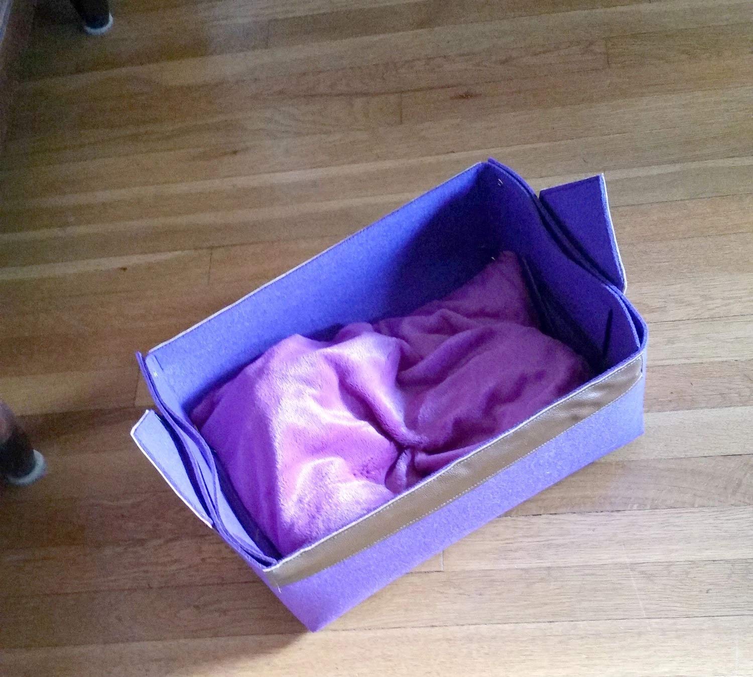 Purple Kitten Cat Toy & Bed Starter Kit - Soft Plush Pet Bed & Interactive Toys for Kittens - Perfect for Playtime & Nap Time at Home
