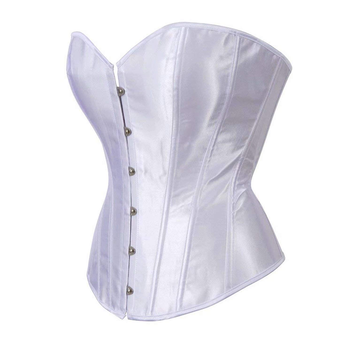 Jutrisujo Women's Lace Up Bustier Corset - Boned Bodyshaper Top for Plus Size (White, 4XL) | Shapewear for Evening Dresses, Wedding & Special Occasions