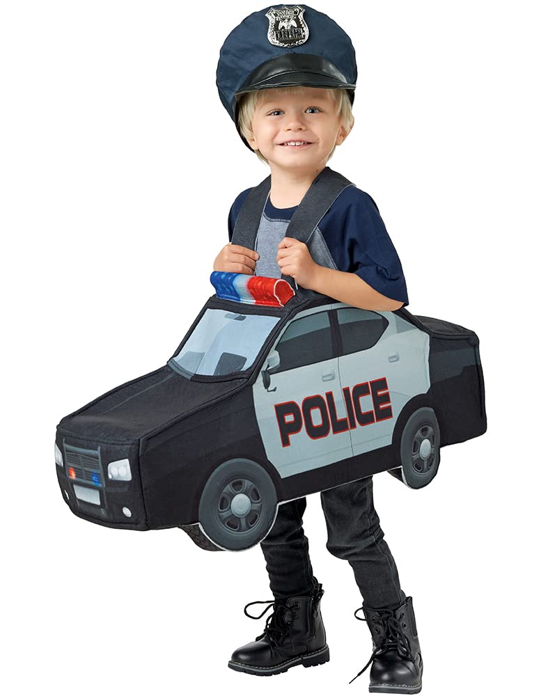 Police Car Costume for Toddlers 3-5 Years - Kids Role Play Dress Up for Halloween, Christmas & Birthday Parties