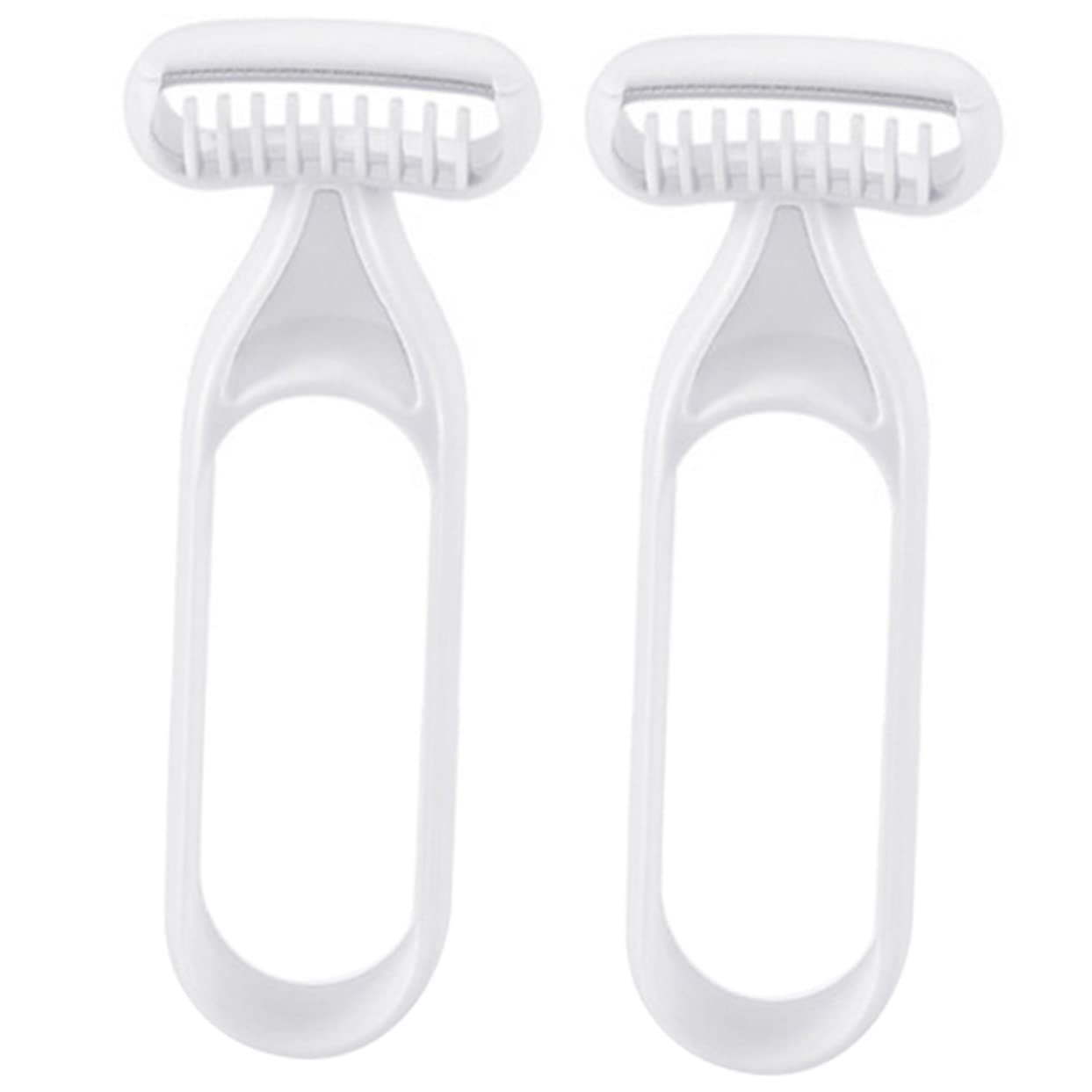 2-Pack Grey Resin Manual Body Hair Trimmer & Armpit Shaver - Dual Blade Razor for Smooth Skin, Clothes & Armpit Hair Removal - Perfect for Travel, Gym & Personal Grooming
