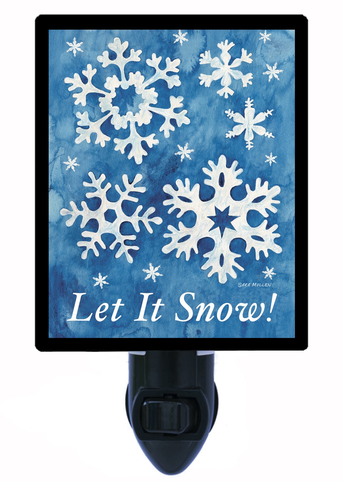 Let It Snow Flakes LED Night Light - Christmas & Winter Decor for Bedroom, Nursery, or Holiday Home Ambience