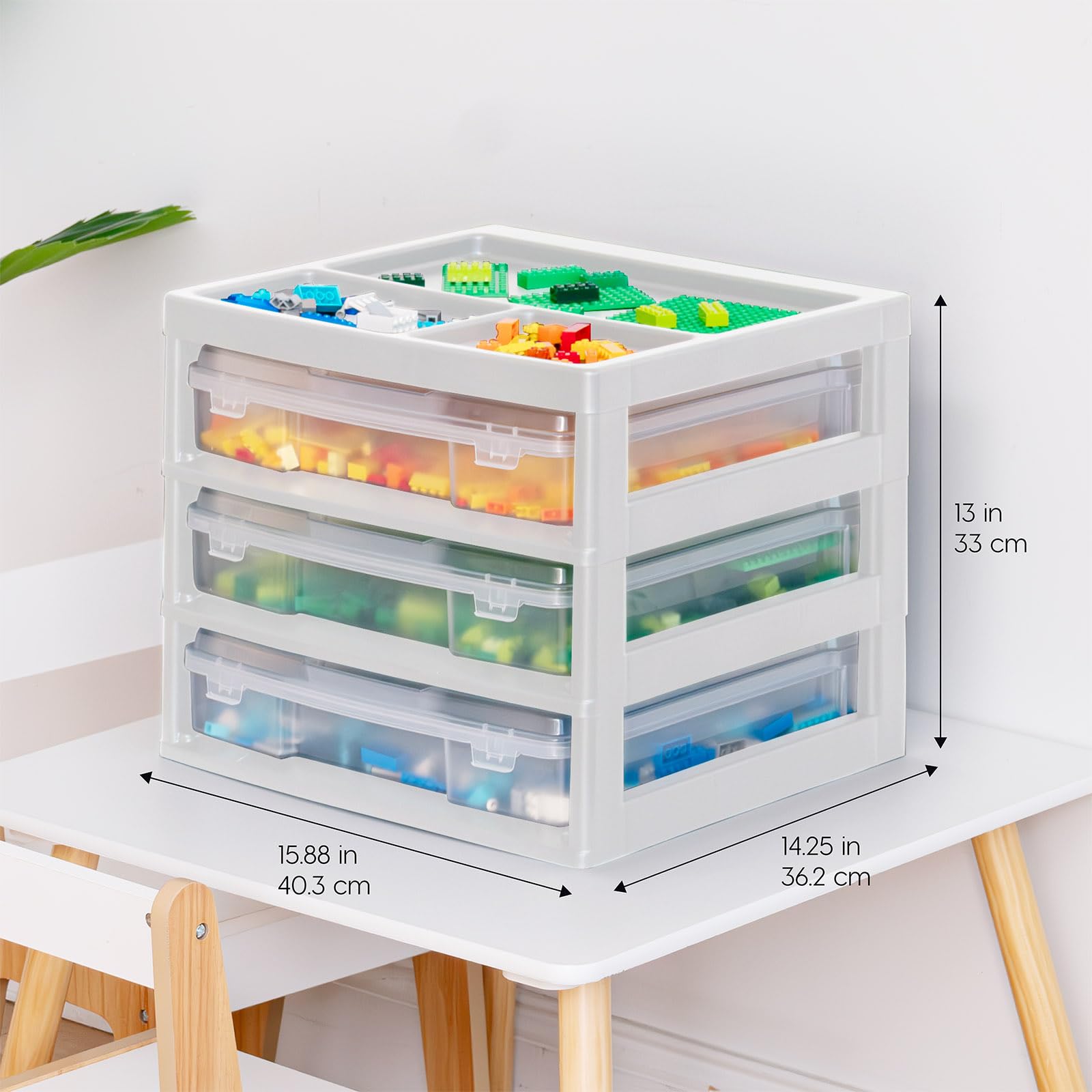 IRIS USA 3-Tier Scrapbook Storage Organizer with Handle - Holds 12
