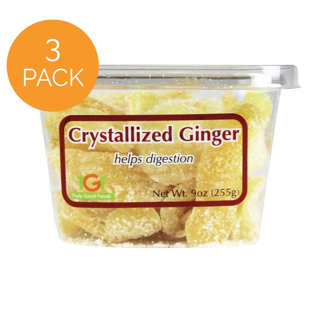 Organic Crystallized Ginger Cubes - 3 Pack (9oz) | Natural Sweet & Spicy Candy | Perfect for Baking, Snacking & Digestive Health