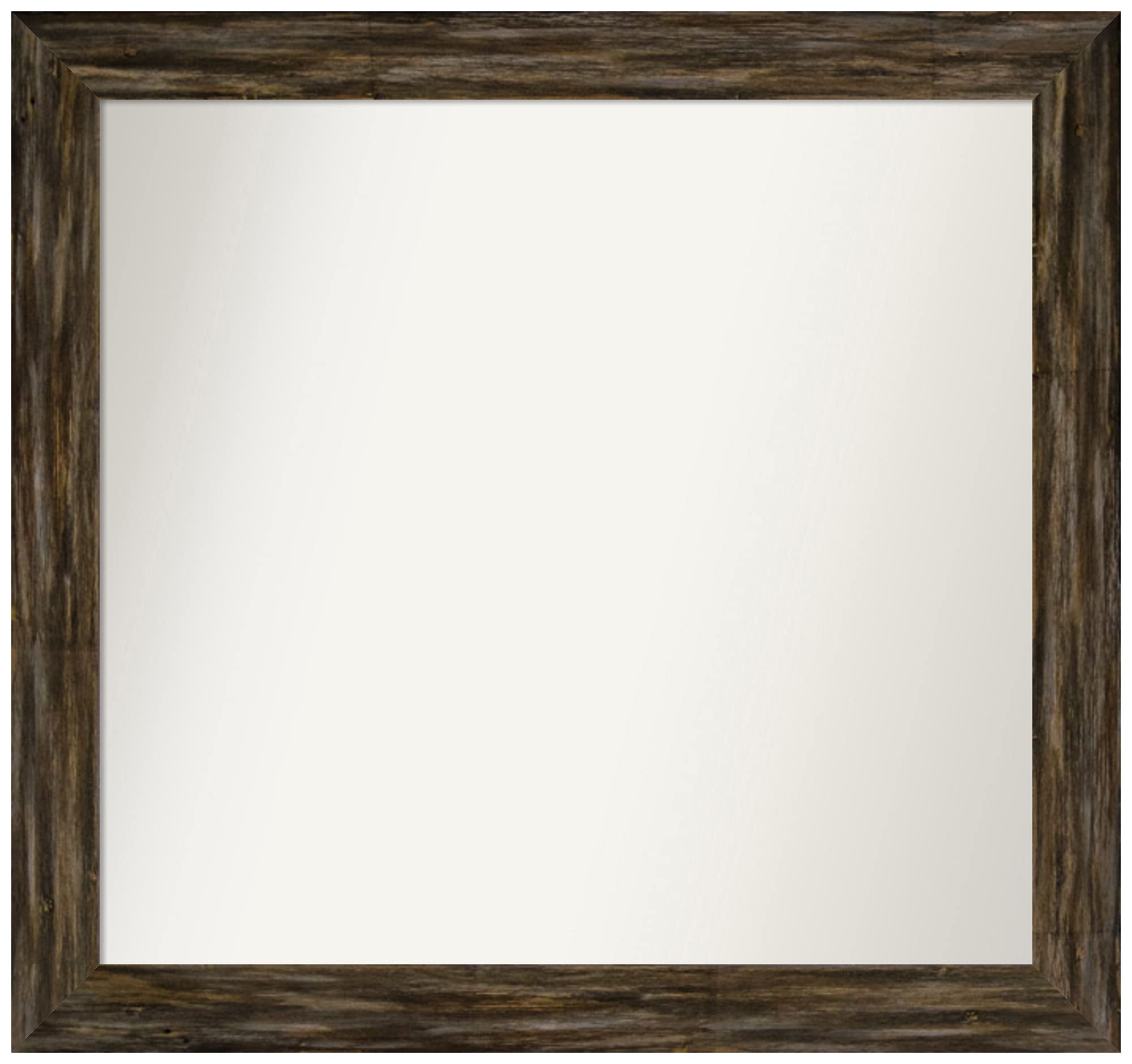 Amanti Art Custom Wall Mirror 30.5x32.5 Inches - Fencepost Brown Narrow Frame - Non-Beveled Bathroom Mirror - Various Sizes Available - Perfect for Bathroom, Bedroom & Entryway Decor