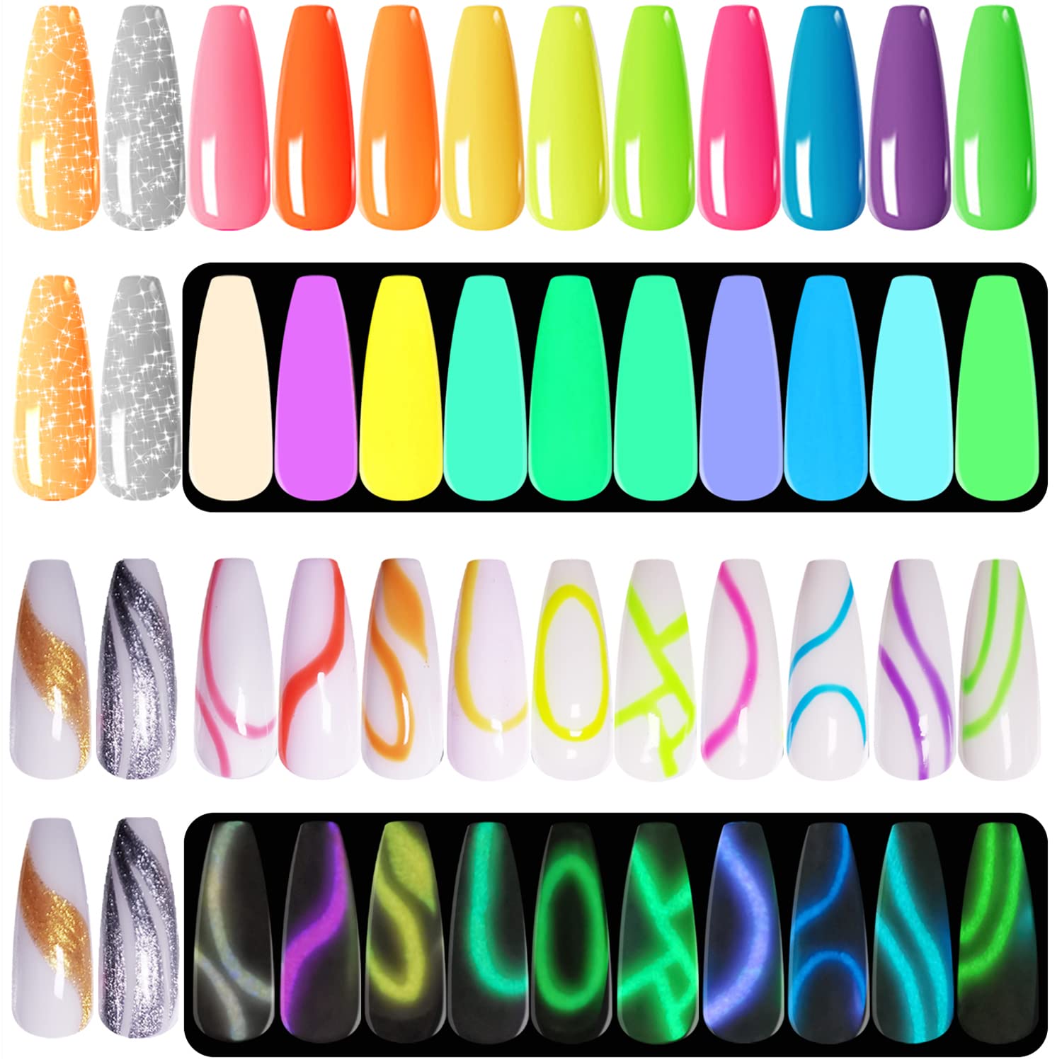 HOMOST 12 Colors Professional Nail Art Kit - Acrylic Nail Polish Set with Brushes & Tools for DIY Manicure at Home, Salon & Party Nail Designs