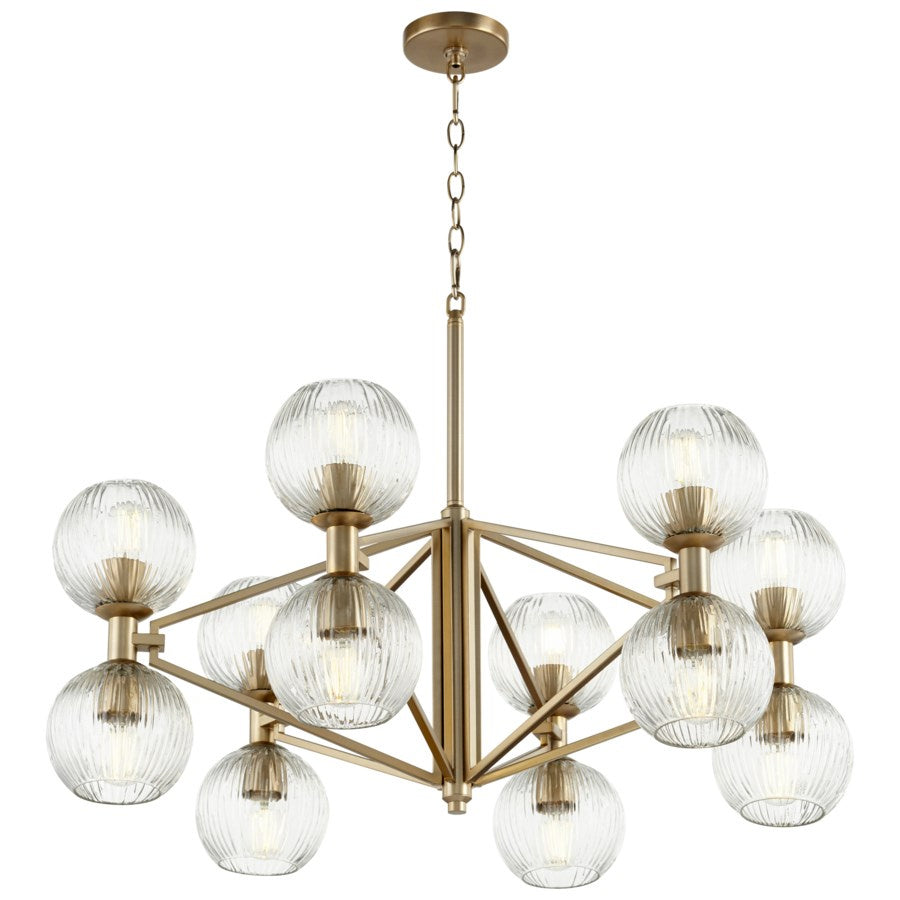 Cyan Design 10963 Helios Chandelier - Aged Brass Finish, Large Size, Modern Ceiling Light Fixture for Dining Room, Living Room, or Bedroom Lighting