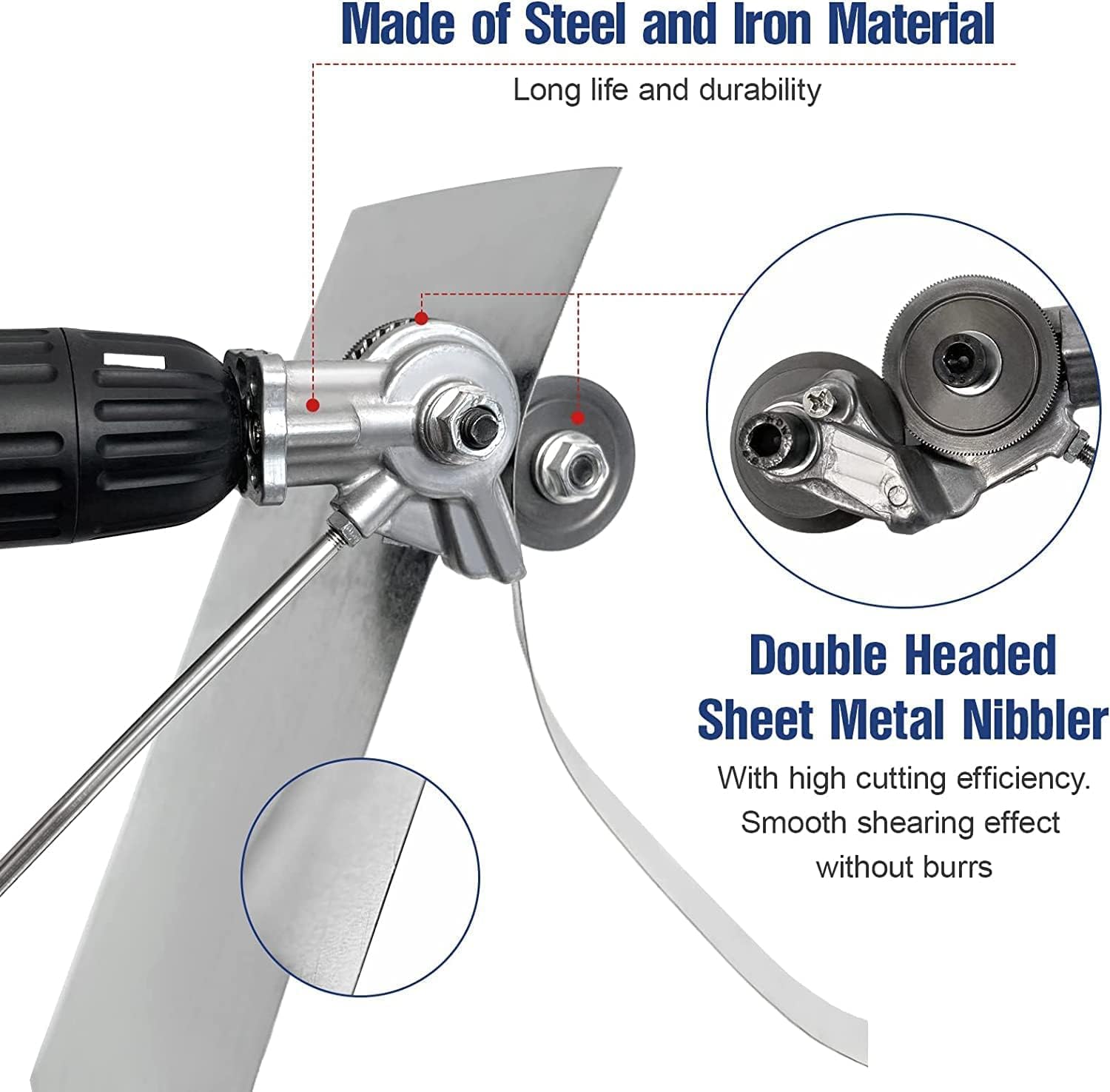 HELLARO Electric Drill Plate Cutter Attachment - Metal Nibbler Drill Bit for Cutting Sheet Metal, Steel, Aluminum | Compatible with Most Electric Drills | Perfect for DIY Projects, Metal Fabrication, and Home Repairs