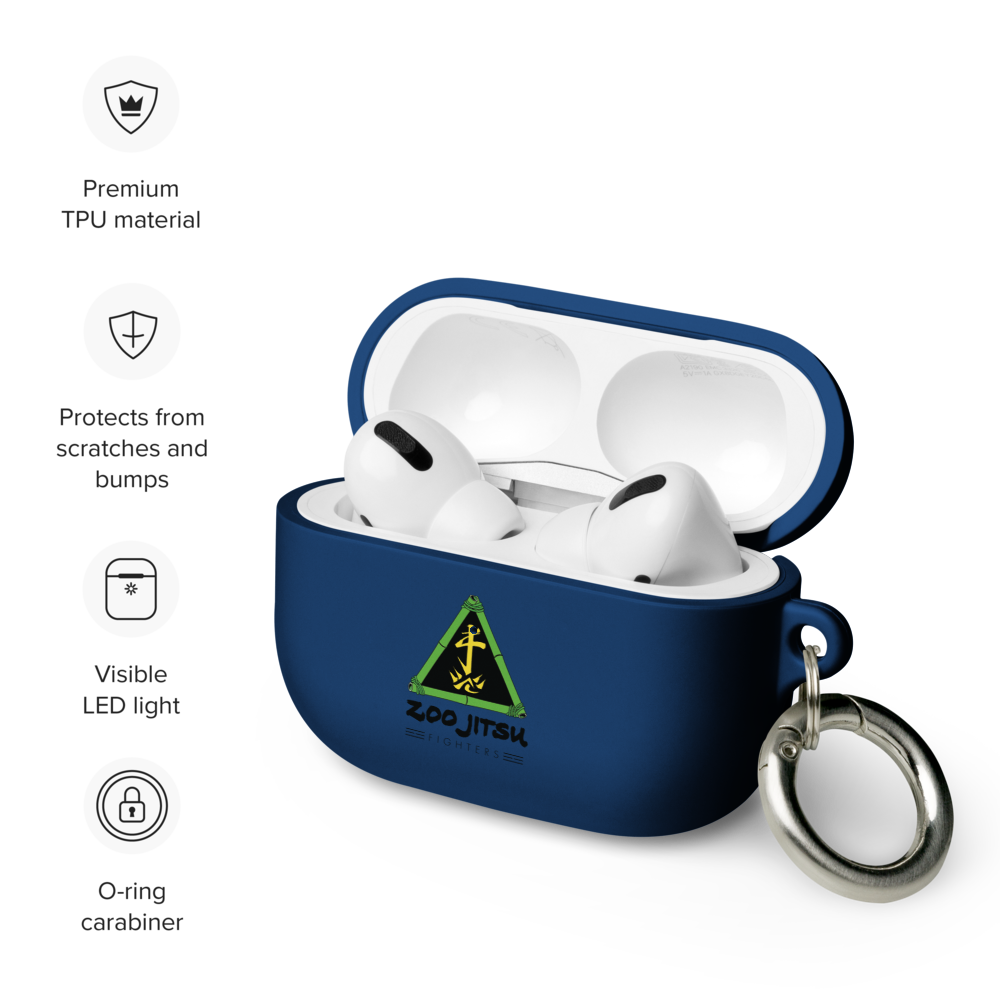 Zoo Jitsu Fighters Logo Shockproof Rubber Case for AirPods Pro/1/2/3 - Cute Animal Design Protective Cover for Apple AirPods - Perfect for Gym, Travel & Everyday Use