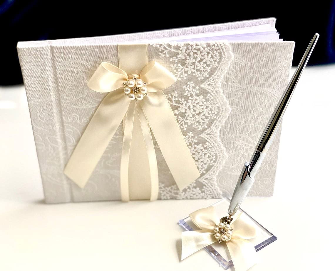 Elegant Ivory Flower Girl Basket and Ring Bearer Pillow Set - Lace Wedding Accessories for Bridal Party - Perfect for Church Ceremonies & Outdoor Weddings