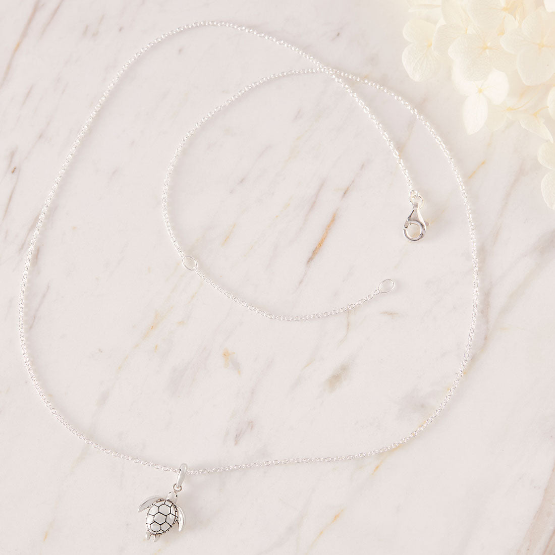 Long Reef Turtle Necklace - Sterling Silver Sea Turtle Pendant for Women - Perfect Gift for Ocean Lovers, Beach Jewelry for Everyday Wear & Special Occasions