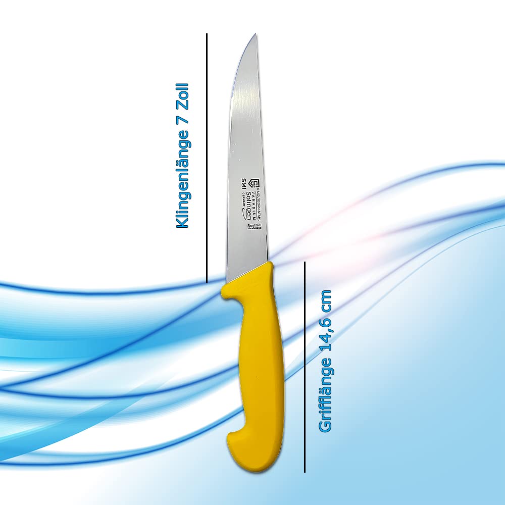 7-Inch Professional Solingen Butcher Knife - German-Made Chef Knife for Meat Cutting & Processing | Ultra Sharp Kitchen Knife for Chefs & Home Cooking | Perfect for Butchering, Slicing Steak & Food Prep