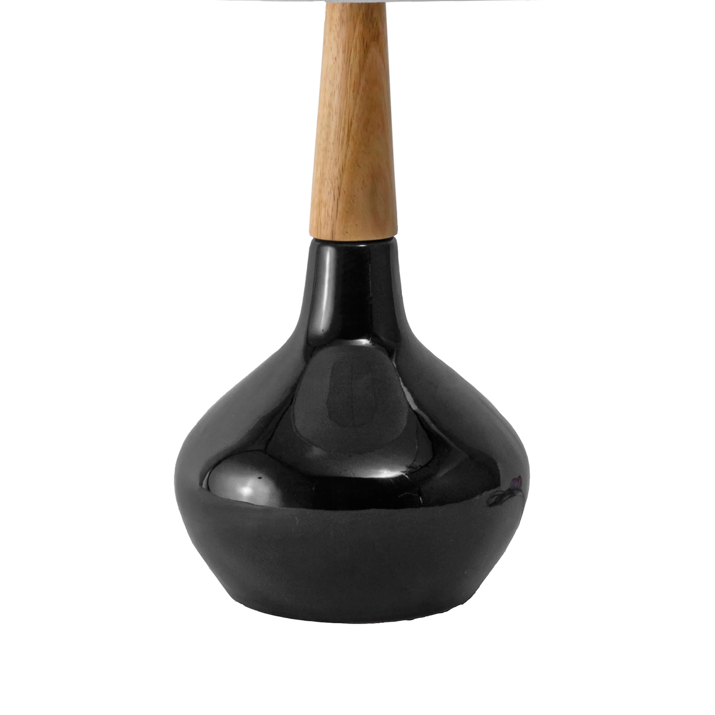 25 Inch Black Kayla Ogee Ceramic Vase Table Lamp - Elegant Home Decor for Living Room, Bedroom, or Office Lighting