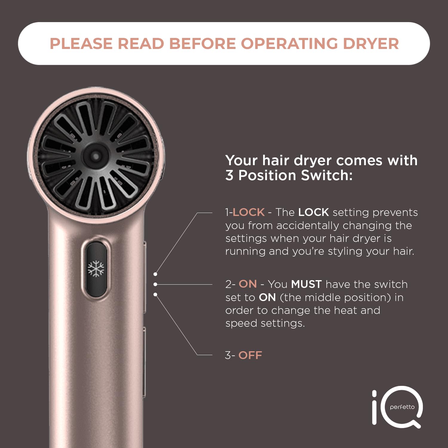 GAMA Italy Professional Hair Dryer - Lightweight 1875W Salon Blow Dryer with Diffuser & 2 Nozzles, Rose Gold (Under 1LB) for Smooth, Fast Drying at Home & Salon