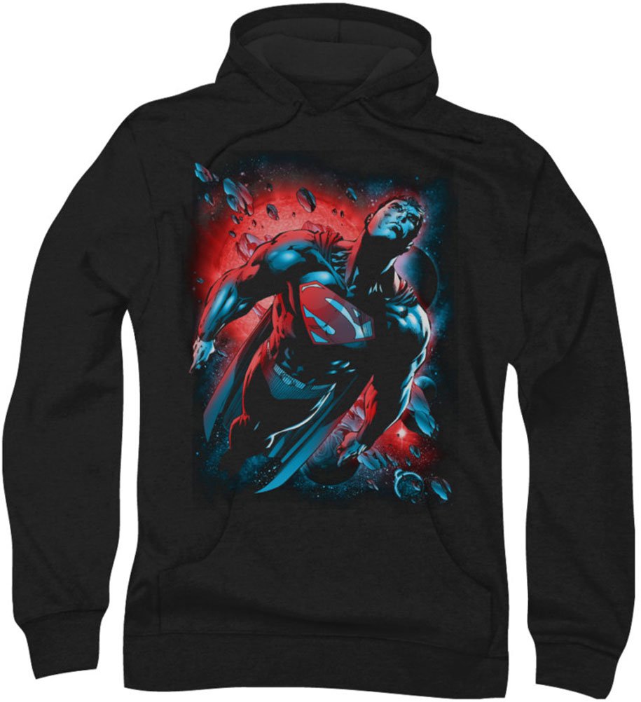 Superman Red Sun Hoodie for Men - Soft & Comfortable Pullover Sweatshirt - Perfect for Cosplay, Comic Con & Casual Wear
