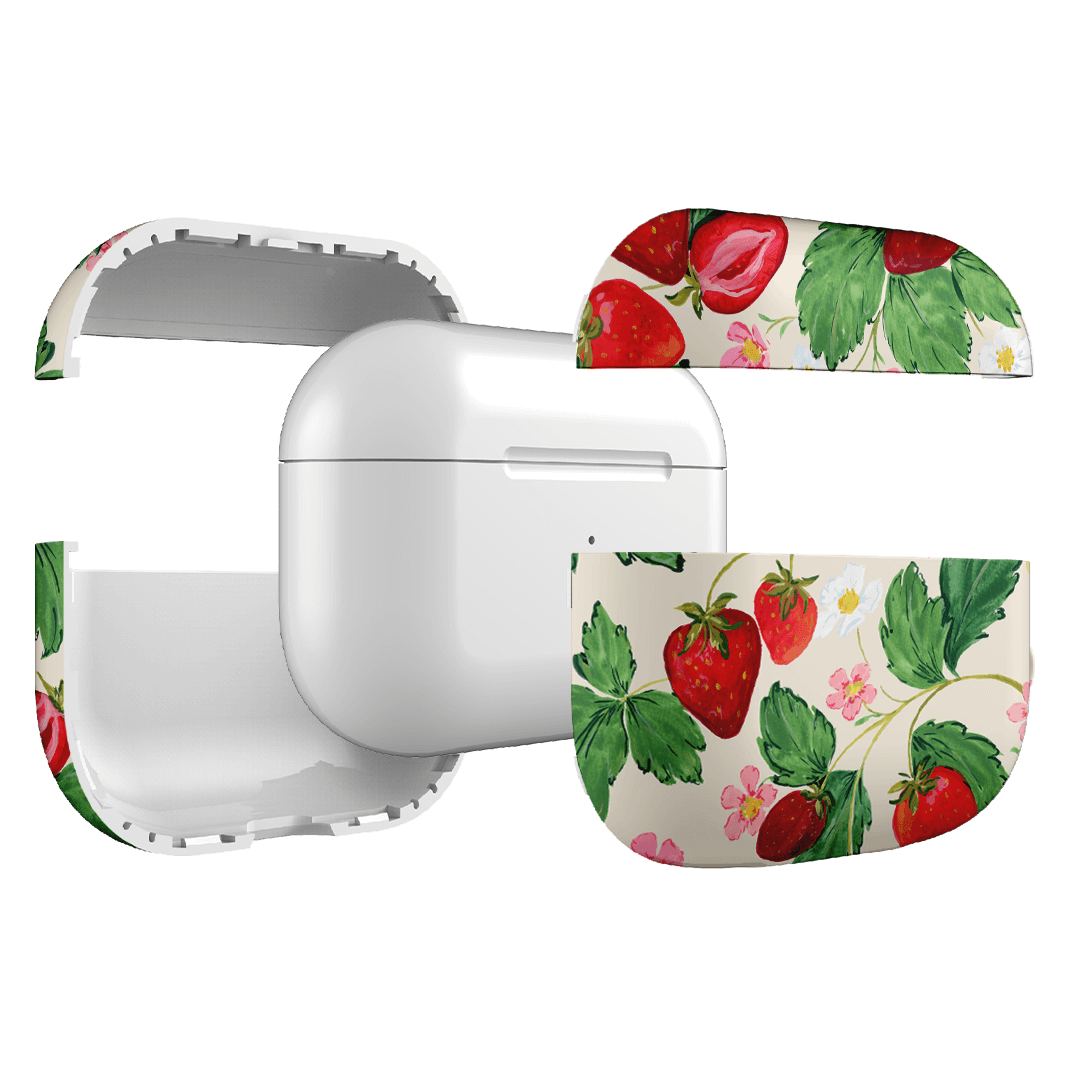Premium AirPods Pro Case with Strawberry Patch Design - Cute & Protective Cover for Apple AirPods Pro - Perfect for Daily Use, Travel & Gifting