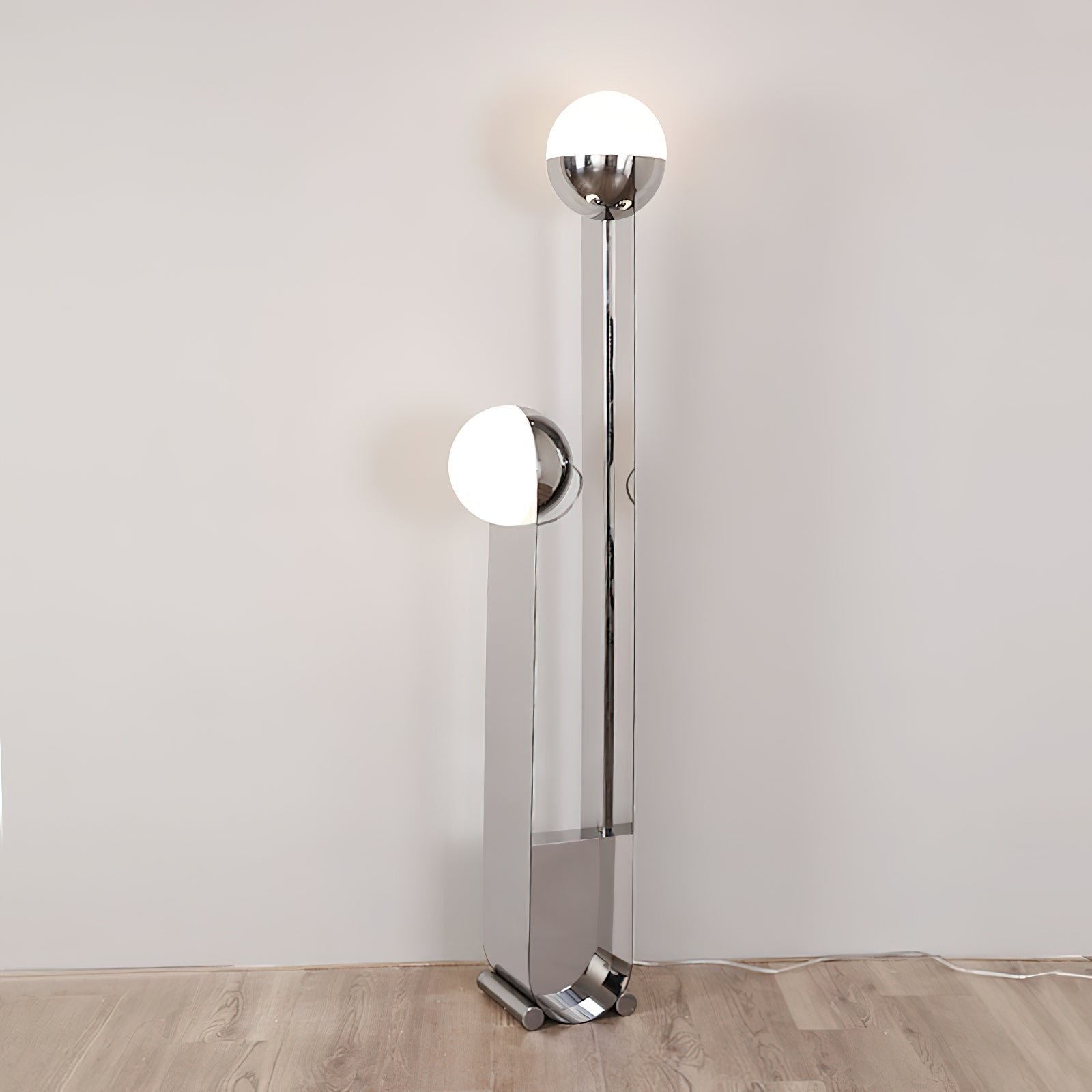 Modern Double Ball LED Floor Lamp - Adjustable Brightness for Living Room, Bedroom & Office - Stylish Standing Light with Remote Control & Dimmable Features