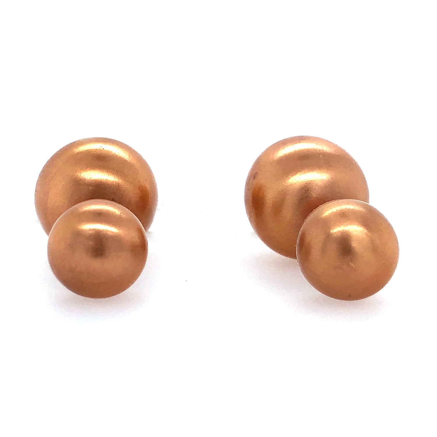 18K Rose Gold Double Sided Ball Tunnel Earrings - Trendy Hoop Earrings for Women | Perfect for Parties, Weddings & Everyday Wear