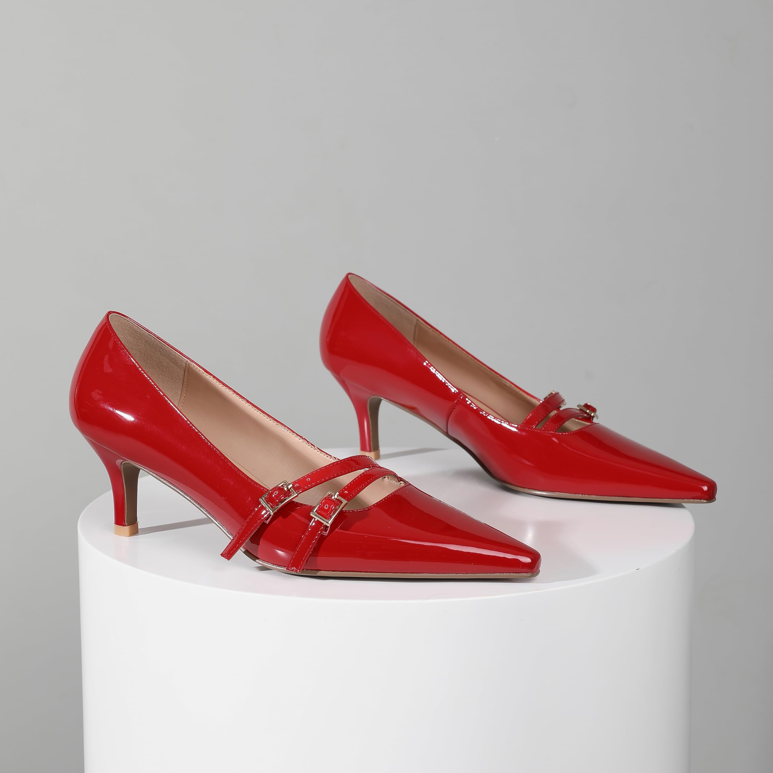 Stylish Red Pointed Toe Stiletto Pumps for Women - Elegant High Heels Perfect for Business, Office, Weddings & Parties | Fashionable Dress Shoes for Modern Women | Great for Work, Date Night & Special Events