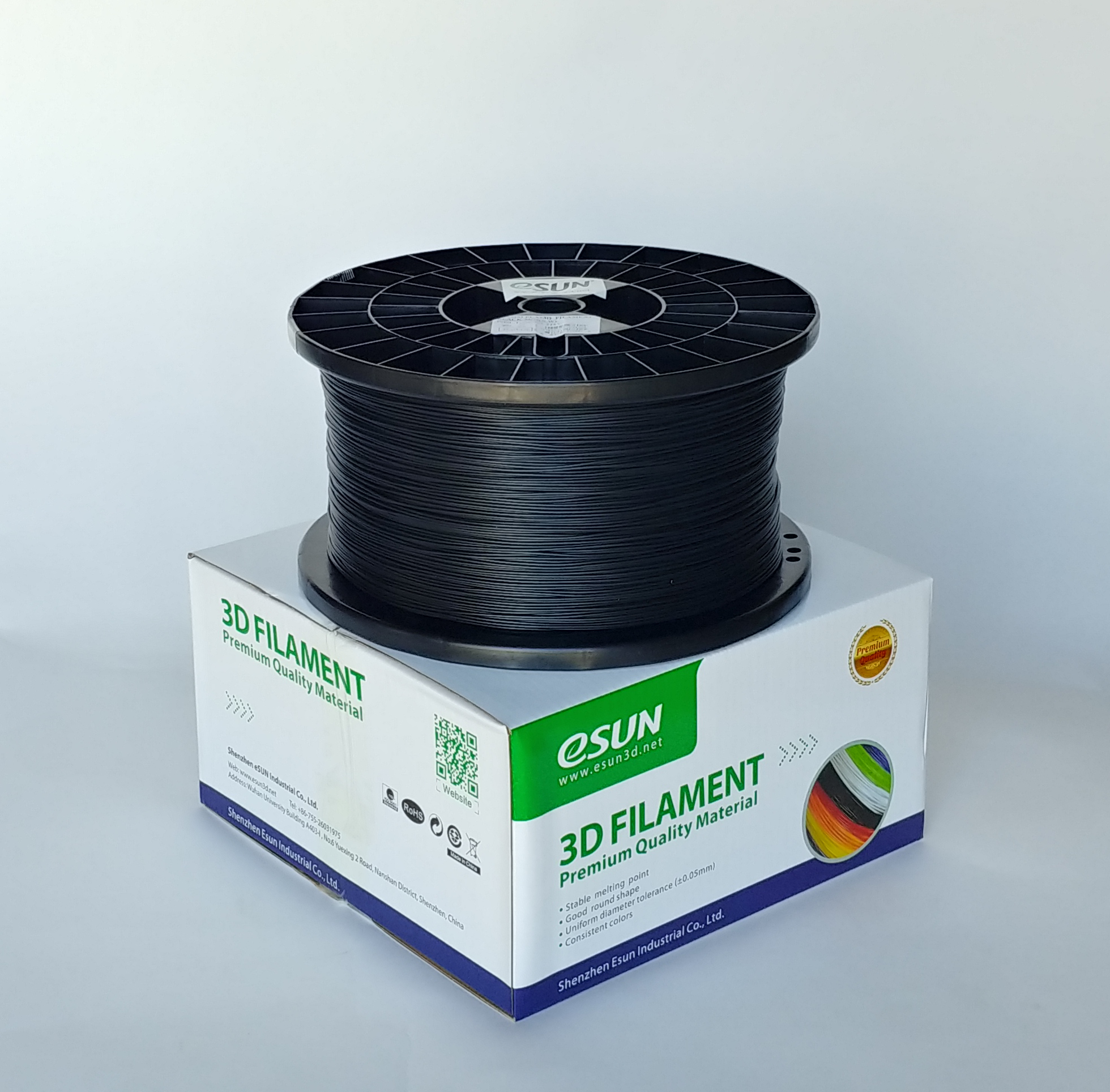 Premium eSUN PLA+ Filament 1.75mm - 5kg Spool (Black/White/Grey) for 3D Printing, DIY Projects & Prototyping - High Strength, Low Warping 3D Printer Filament