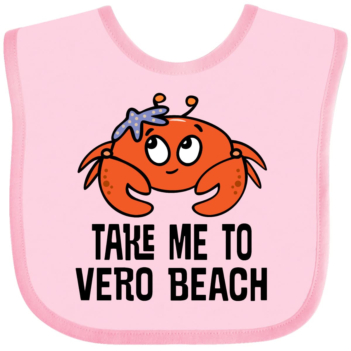 Inktastic Vero Beach Florida Travel Gift Baby Bib - Soft Cotton Drool Bib for Infants, Perfect for Beach Vacations, Road Trips & Family Outings