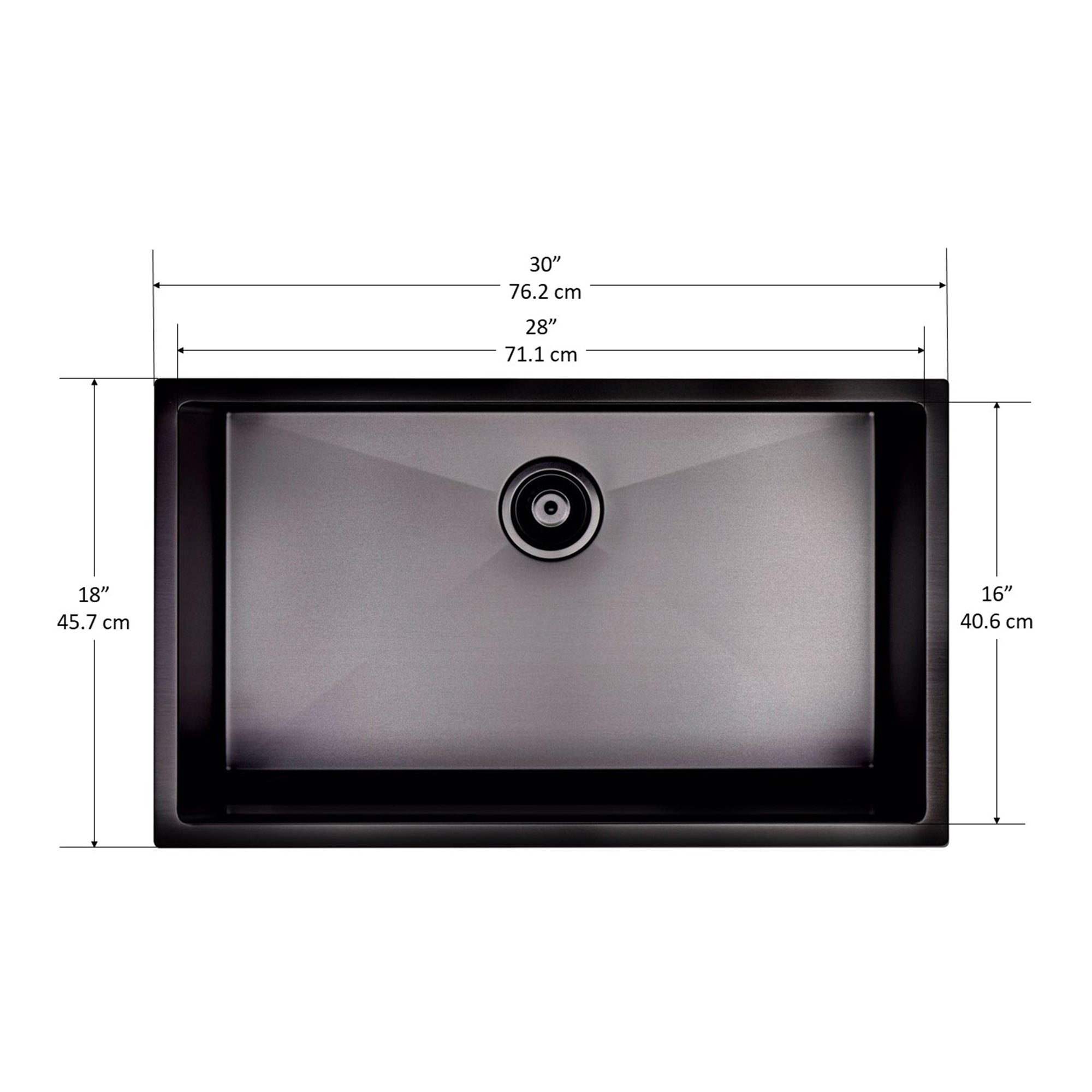 Premium 30-inch Undermount Single Bowl Stainless Steel Kitchen Sink with Black PVD Nano Coating, Grid & Strainer - Ideal for Modern Kitchens, Restaurants & Commercial Use
