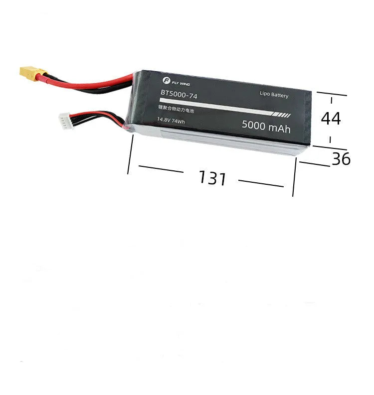Fly Wing 4S 14.8V 5000mAh LiPo Battery for FW450L V2 RC Helicopter - High Performance Drone Battery Pack - Perfect for Aerial Photography, FPV Racing & RC Hobby Flying (1 Pack)