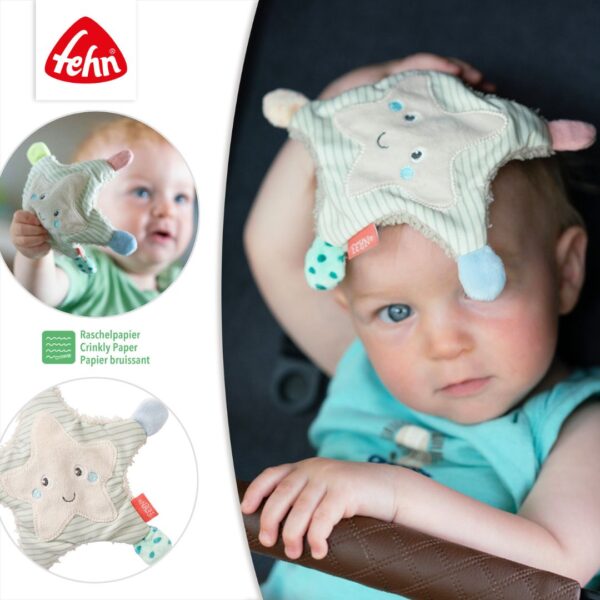 Fehn Crinkle Starfish Sensory Toy for Babies & Toddlers - Soft Textured Ocean Animal Toy for Early Learning, Autism & Special Needs - Perfect for Playtime, Teething & Sensory Development