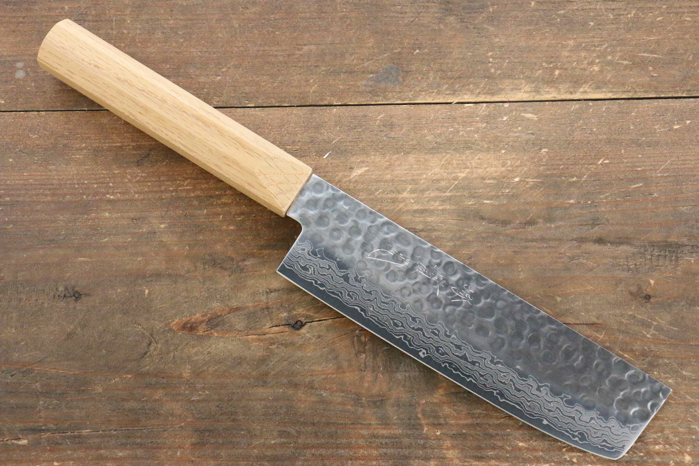 Premium Jikko VG10 17-Layer Damascus Steel Usuba Knife 160mm with Oak Handle - Japanese Kitchen Knife for Professional Chefs & Sushi Masters - Perfect for Precision Slicing, Vegetable Cutting & Sushi Preparation