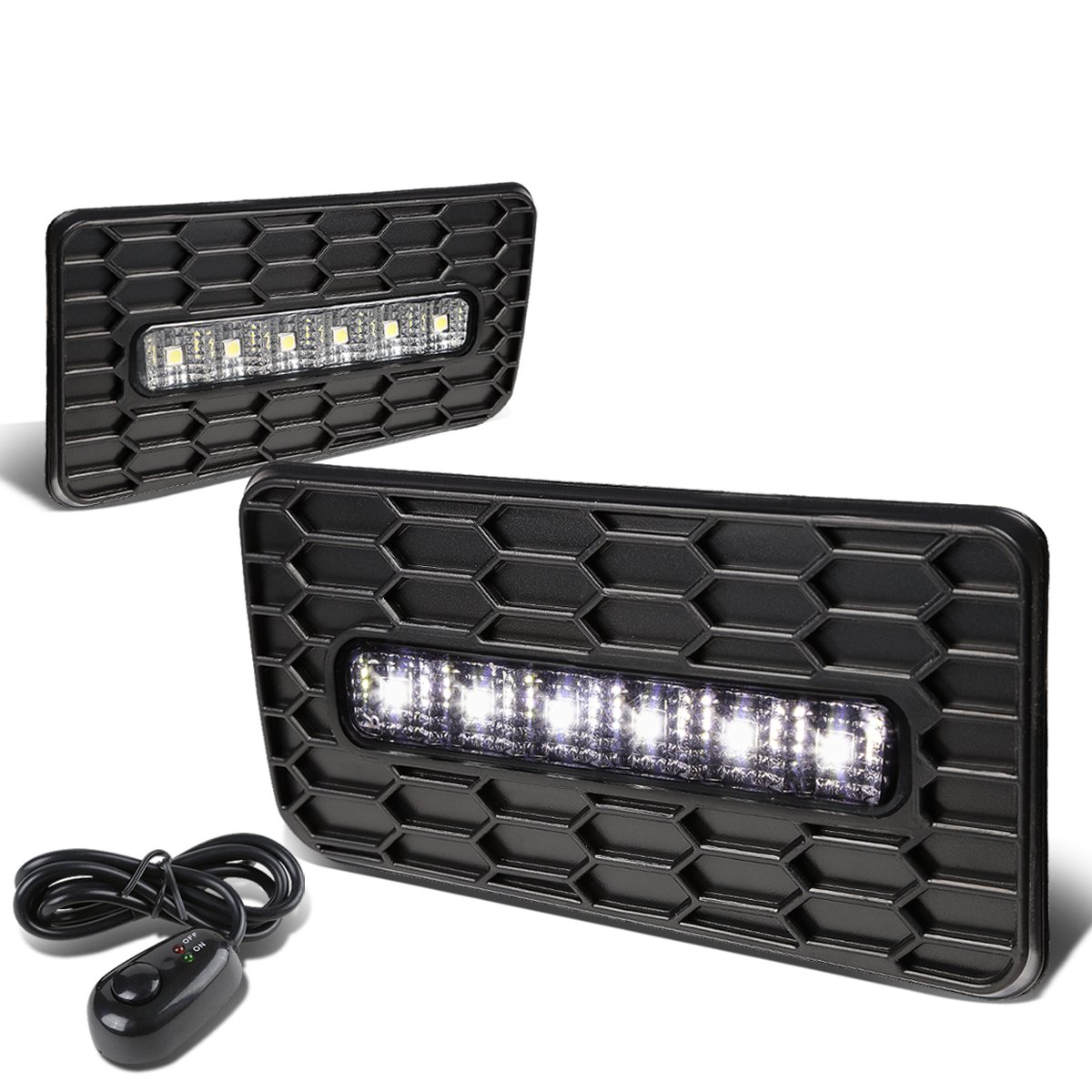 Auto Dynasty Compatible with Chevy Avalanche Silverado Suburban/Tahoe Sierra - Pair of White LED Fog Lights with Chrome Lens & Switch - Upgrade for Night Driving & Off-Road Adventures