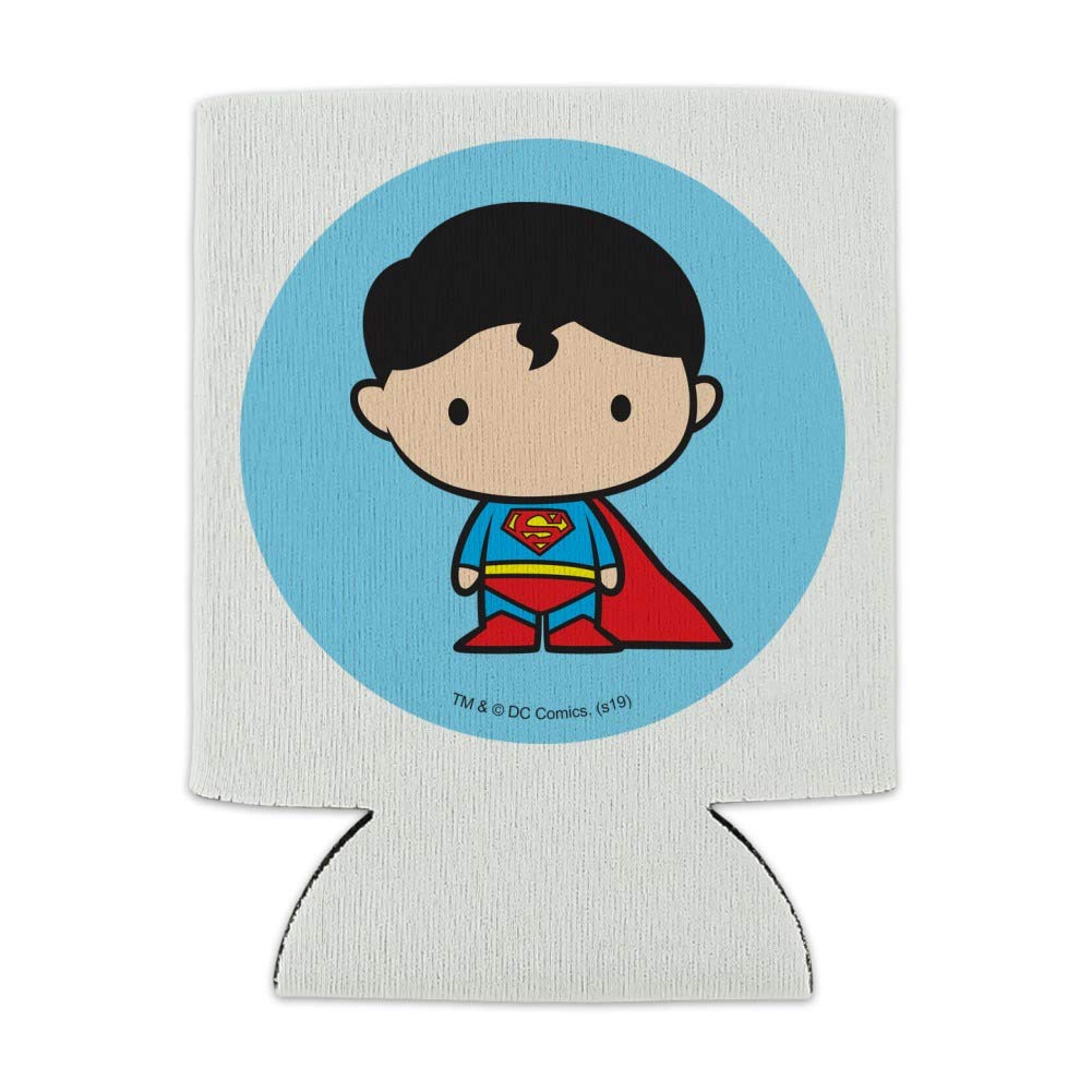 Superman Cute Chibi Character Collapsible Can Cooler - Insulated Beverage Sleeve & Drink Holder for Beer, Soda & Cans - Perfect for Parties, BBQs, Picnics & Outdoor Events