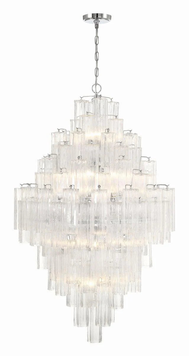 Addis Diamond Chandelier 49 Inch Height - Modern Crystal Ceiling Light Fixture for Dining Room, Living Room, Bedroom & Entryway