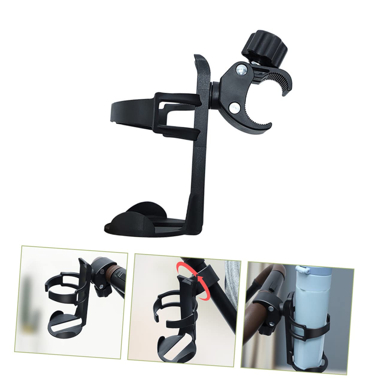 Wakauto Universal Bike Cup Holder - Adjustable Stroller & Bicycle Drink Holder, PVC Bottle Rack for Cycling, Jogging & Outdoor Activities
