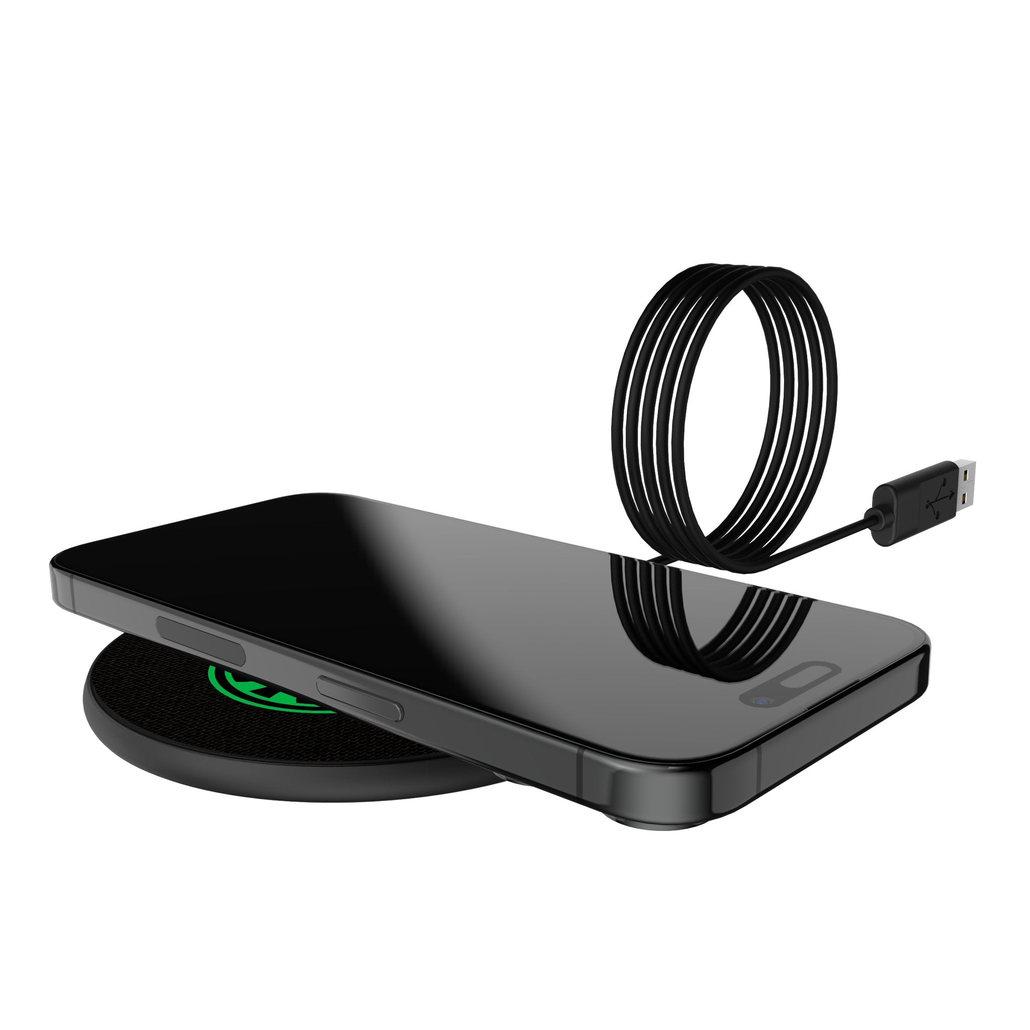 Austin FC Solid 15W Fast Wireless Charger with LED Indicator - Perfect for Home, Office & Car Charging | Compatible with iPhone, Samsung & Qi-Enabled Devices