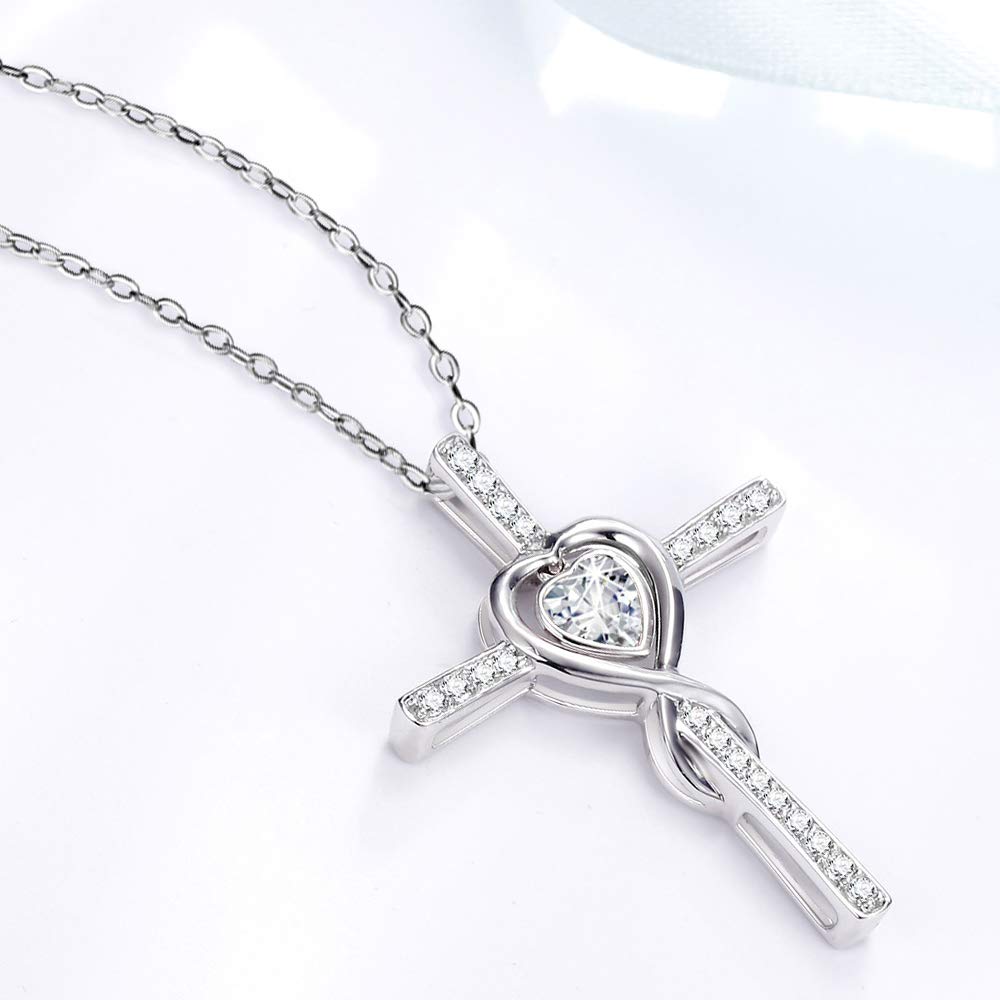 Dorella Love Infinity Necklace - 925 Sterling Silver Emerald Simulated Diamond Jewelry for Women, Wife, Mom - Perfect Birthday Gift for April & May Birthstones | Elegant Everyday Wear & Special Occasions