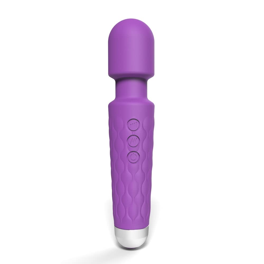 20 Function Powerful Electric Wand Vibrator - Handheld Massager for Muscle Relaxation & Intimate Pleasure - Purple Magic Wand for Home & Spa Use