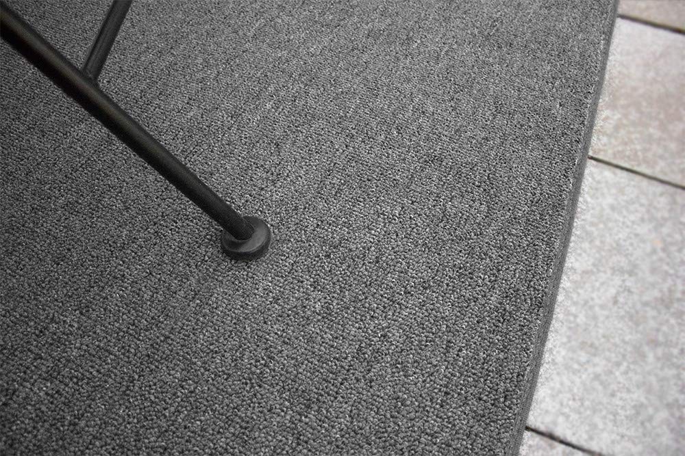 Premium Gunmetal Indoor/Outdoor Area Rug - 7' Round Carpet with Fabric Bound Edges for Living Room, Patio & High-Traffic Areas