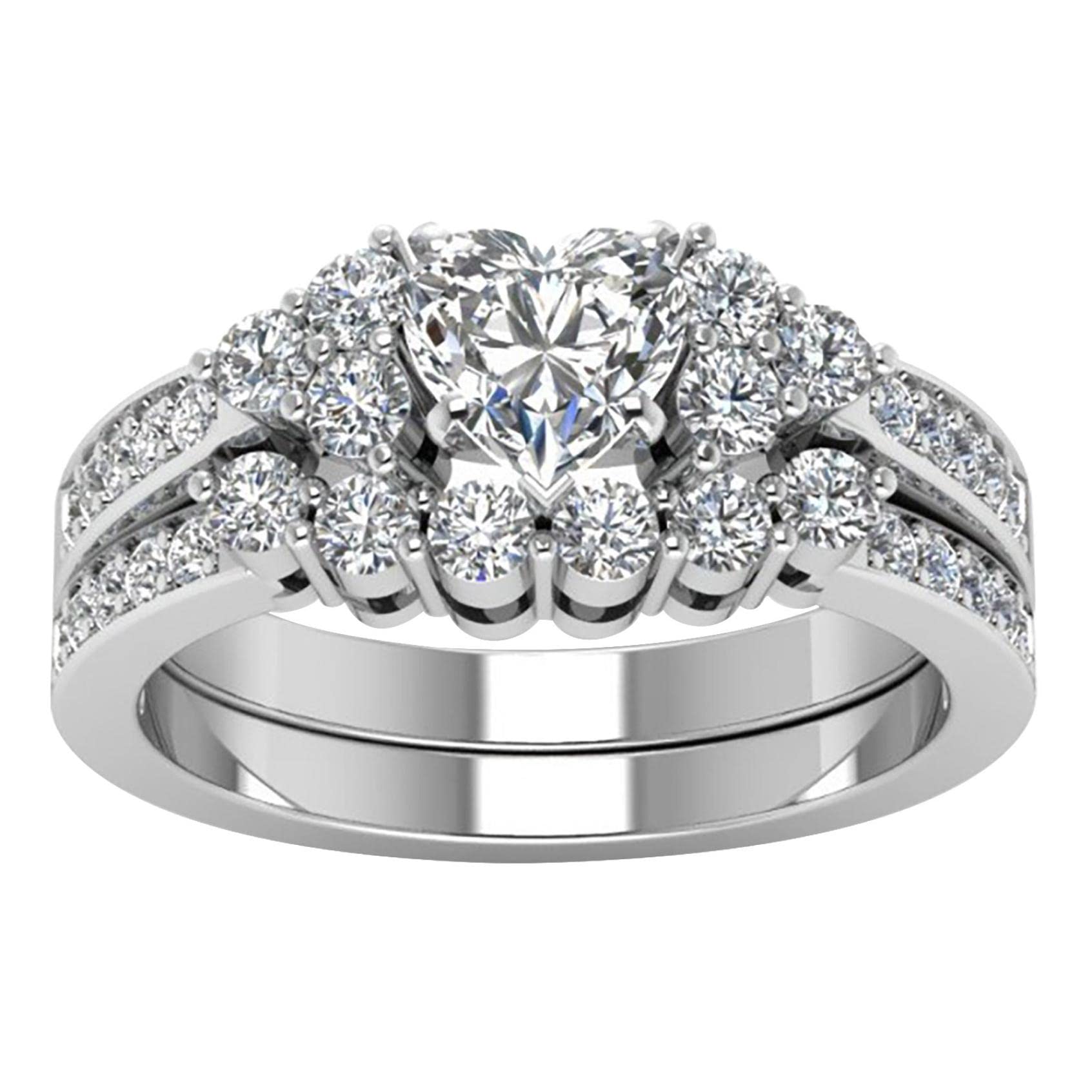 925 Sterling Silver Diamond Engagement Ring for Women - 10 Carat Wedding, Promise & Anniversary Ring (Wife, Girlfriend) | Proposal, Valentine's Day Gift, Romantic Occasion Jewelry | Perfect for Date Nights, Bridal Accessories & Special Moments