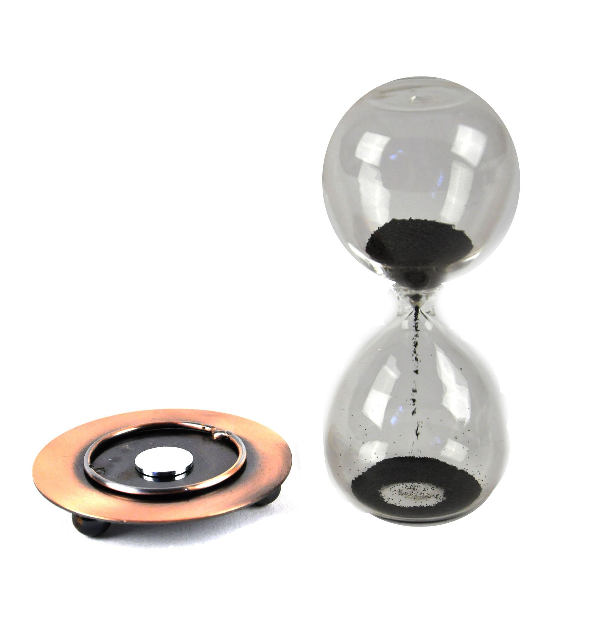 F&T Magnetic Sand Timer Hourglass Sculpture - Unique Desk Decor for Office, Home & Meditation - Perfect Gift for Stress Relief & Productivity Booster