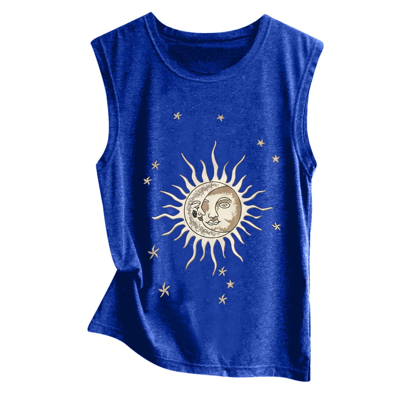Women's Summer Sleeveless Tank Top - Casual Round Neck Tunic Blouse for Easter & Beach Wear - Breathable Comfortable Tee for Outdoor Activities & Vacation