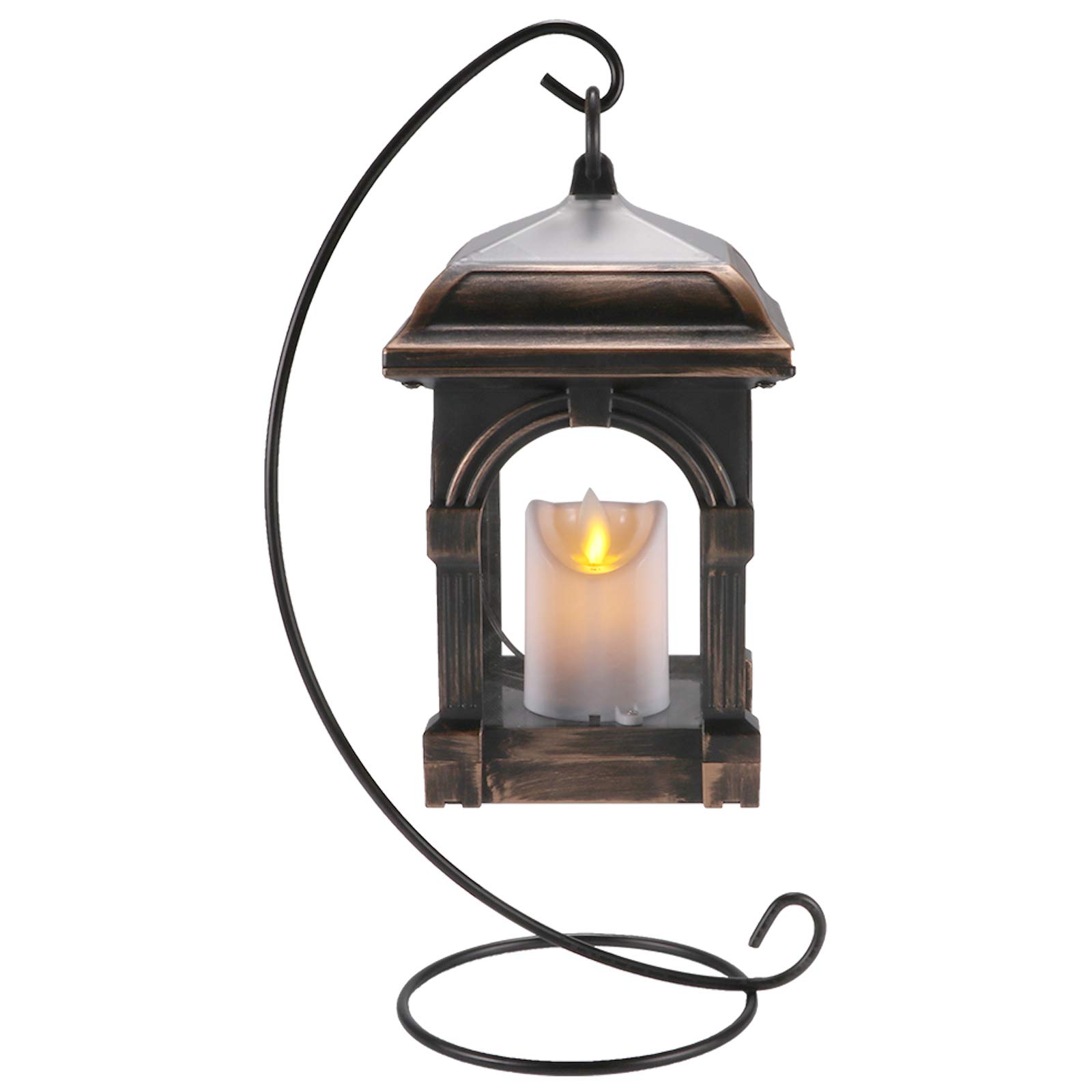 Solar Powered LED Lantern Candle Light - Waterproof Outdoor Hanging & Floor Decoration for Garden, Patio, Camping, and Backyard Lighting