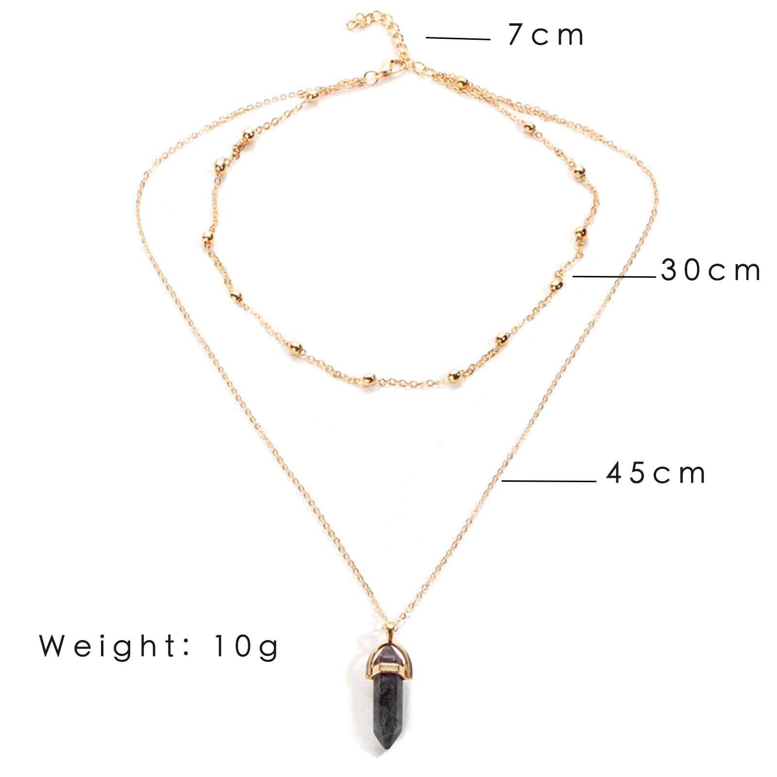 YienDoo Blue Starry Sky Crystal Necklace - Hexagonal Gemstone Chakra Healing Pendant with Gold Chain, Elegant Boho Jewelry for Women & Girls | Perfect for Meditation, Yoga, Spiritual Healing & Everyday Wear