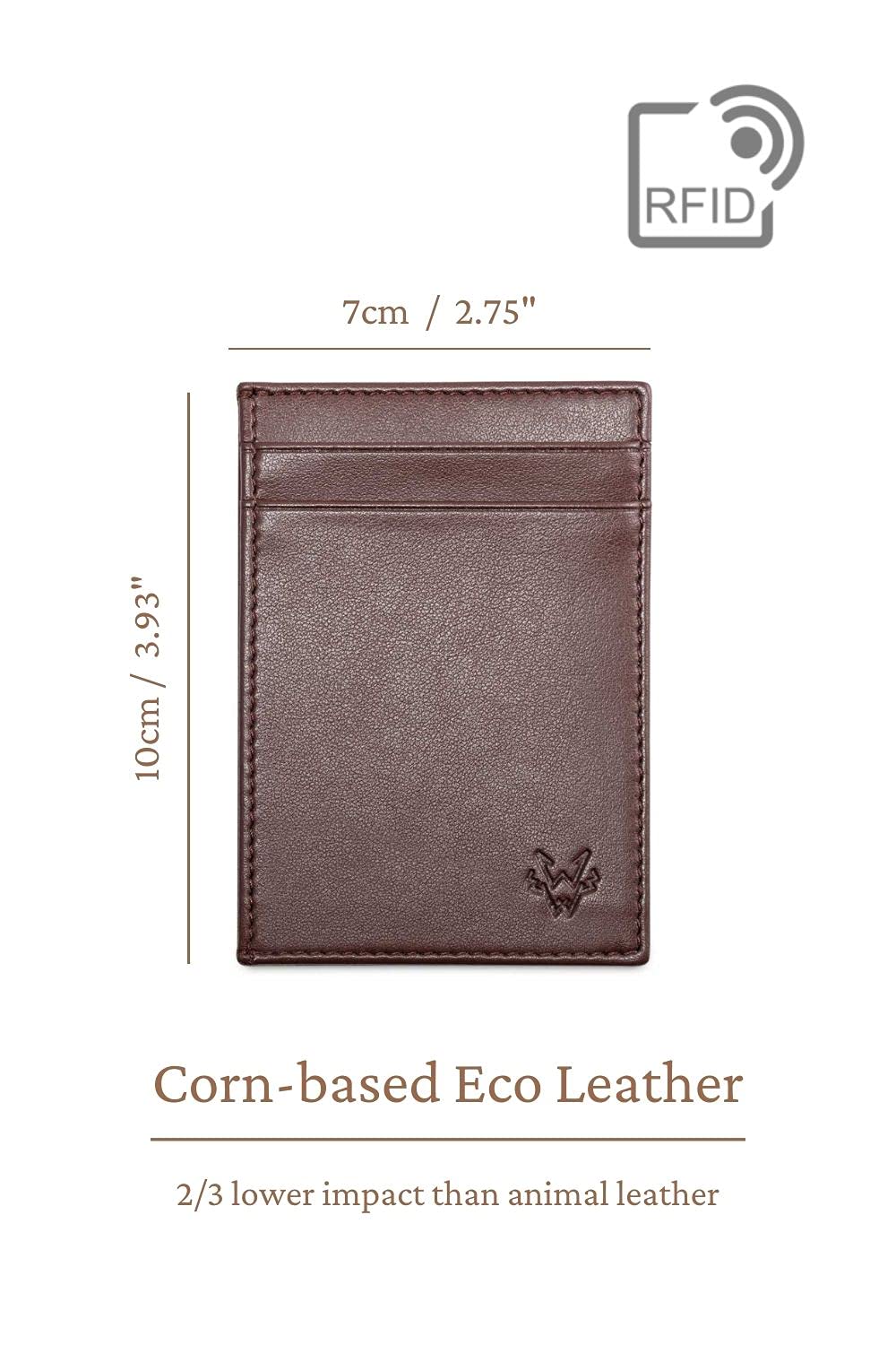 WATSON & WOLFE Vegan RFID Blocking Slim Card Wallet - Minimalist Non-Leather Card Holder for Men & Women - Ethical Handmade Small Bank Card Case - Perfect for Travel, Everyday Carry & Contactless Payments