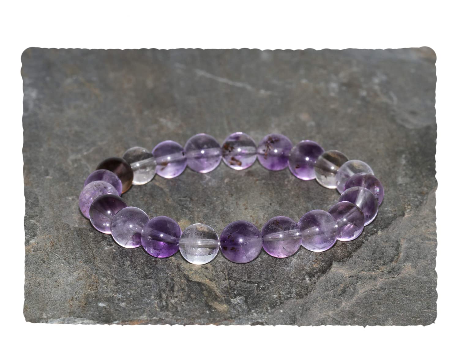 Super Seven Stacking Beaded Bracelet - Handmade 8.5mm Super 7 Gemstone Bracelet for Women & Men | Purple Mixed Colors Healing Crystal Jewelry | Spiritual Gift for Meditation, Yoga & Energy Balancing