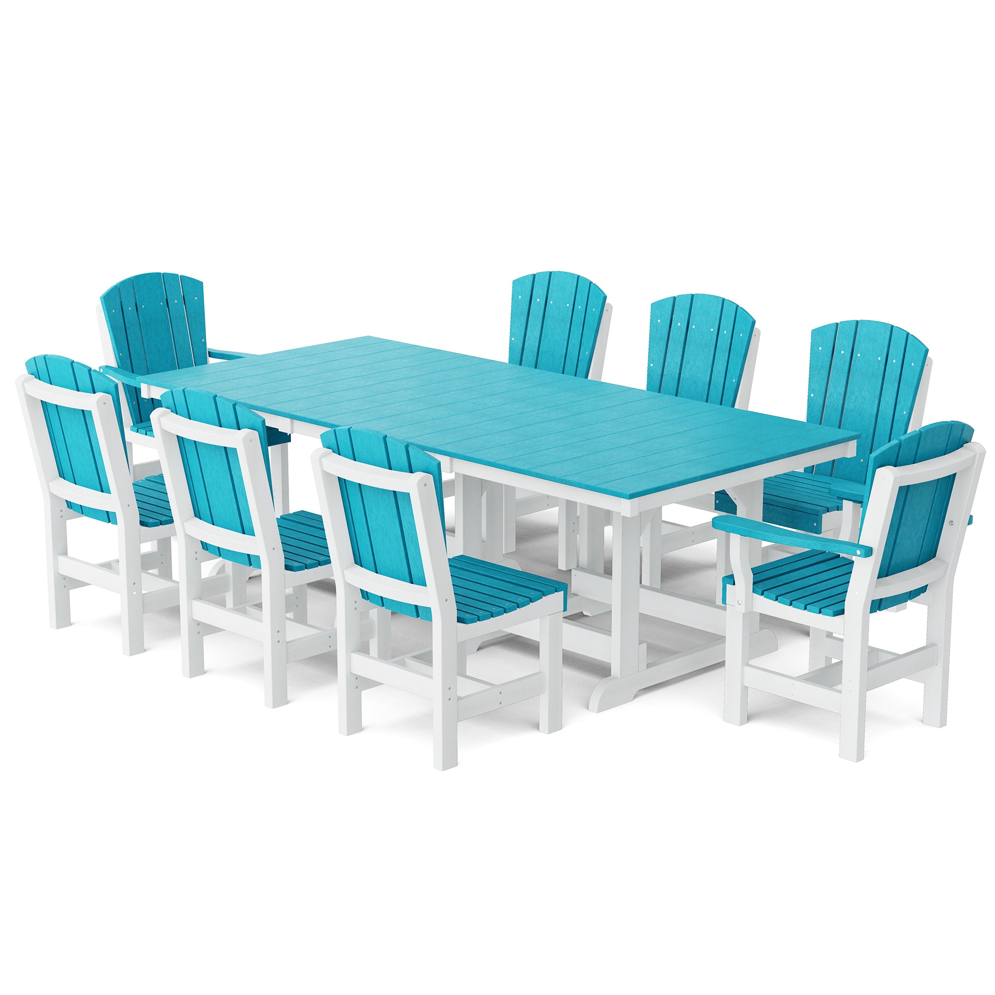 Heritage 9-Piece 44x94 Inch Dining Table Set - Perfect for Family Gatherings, Dinner Parties & Formal Dining Rooms