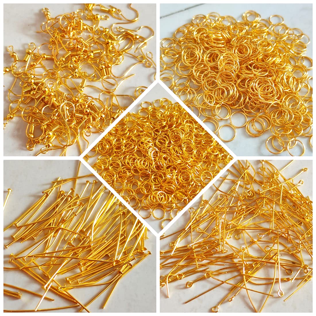 Teraiya's 500-Piece Golden Jewelry Making Kit - Necklace, Bracelet, Earrings Supplies with Jump Rings, Head Pins & Eye Pins | DIY Craft Jewelry for Women, Gift Making & Home Business | Perfect for Beading, Wire Wrapping & Jewelry Design