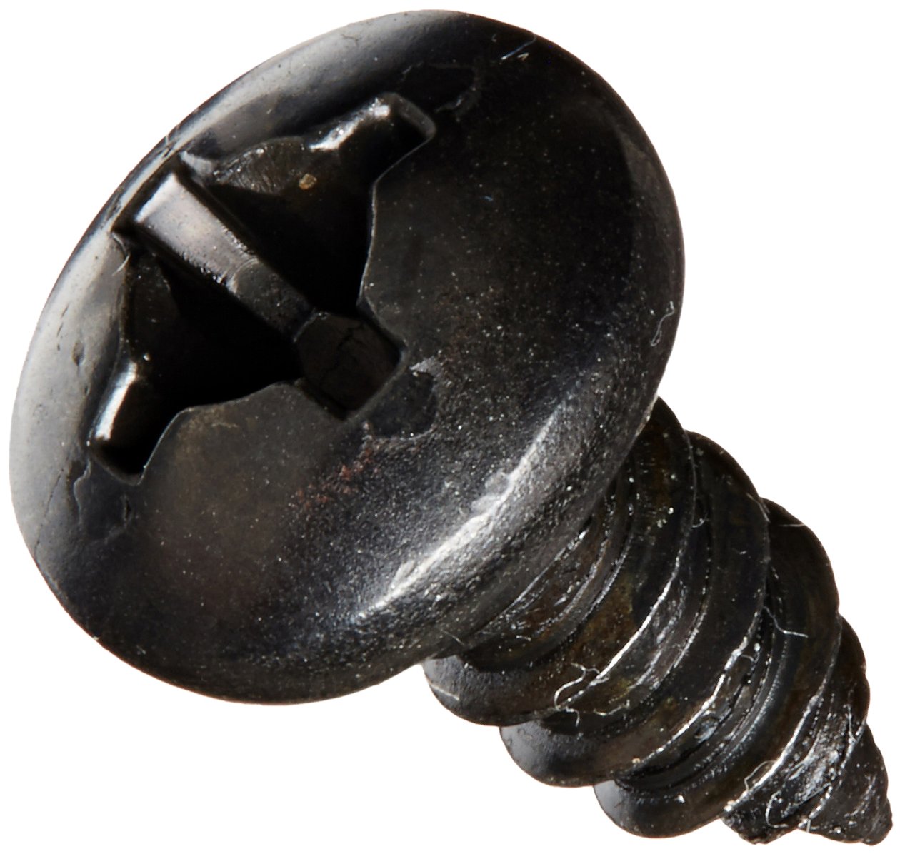 Small Parts 1208ABPPB Black Oxide Steel Sheet Metal Screws, Pan Head Phillips Drive Type AB, #12-14 Thread, 1/2