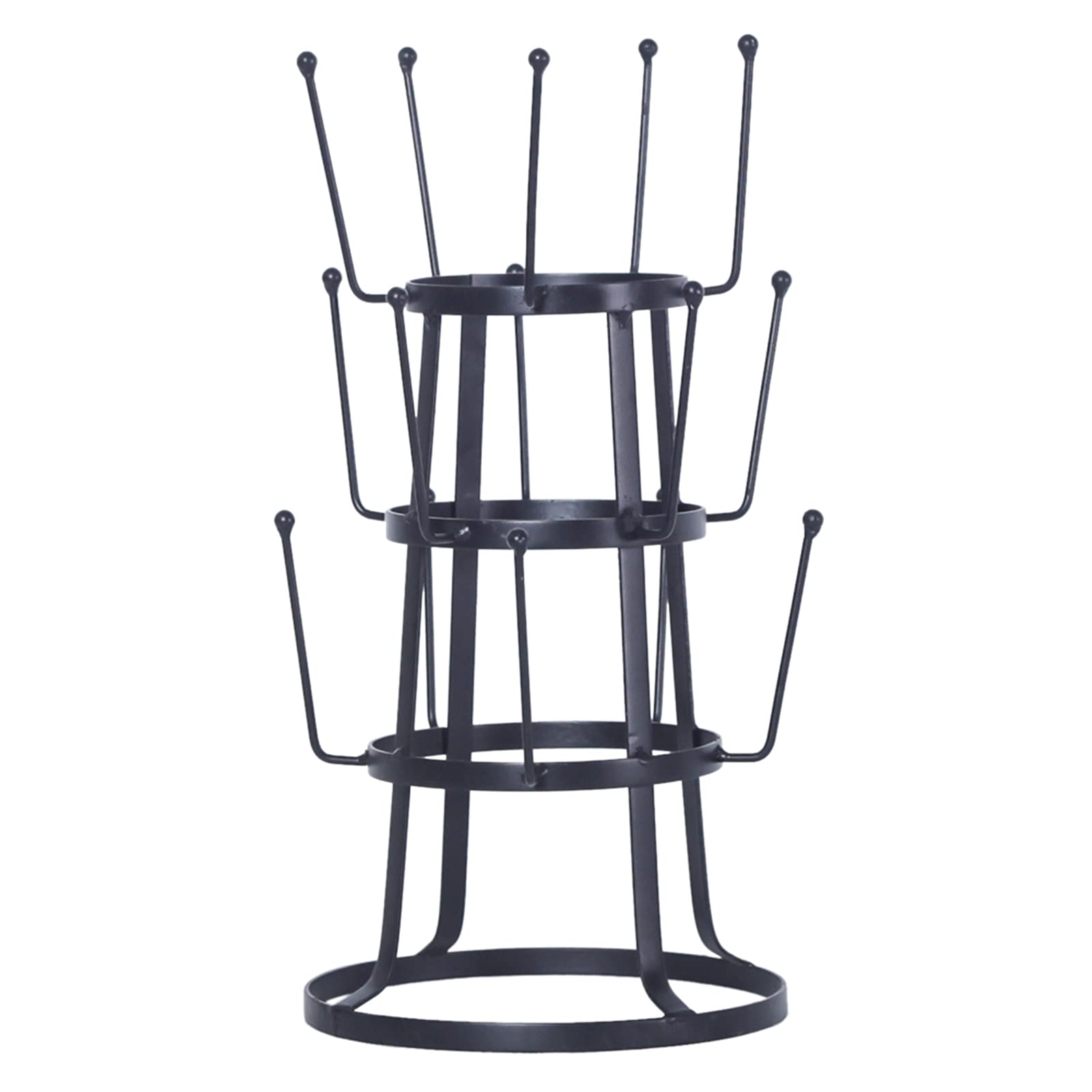 Sturdy Steel Mug Tree Holder Organizer Rack Stand - Black | Durable & Stylish Cup Display for Kitchen, Office, or Coffee Shop | Perfect for Organizing Mugs, Cups, and Drinkware